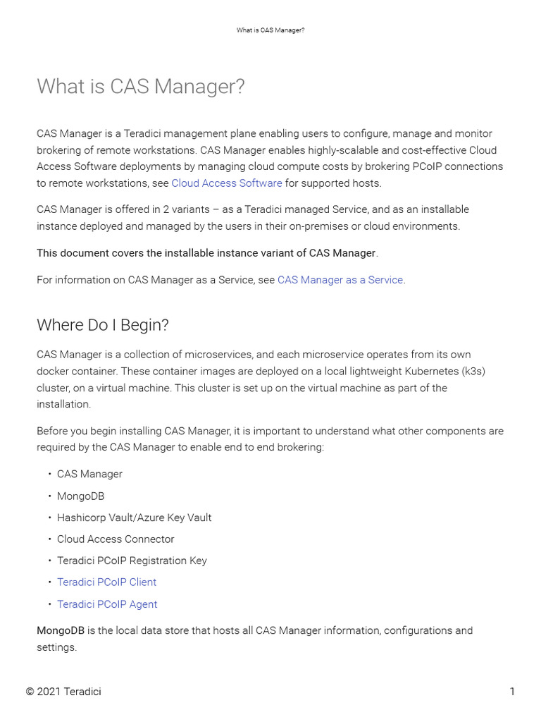 CAS Manager Installation Guide | PDF | Mongo Db | Cloud Computing