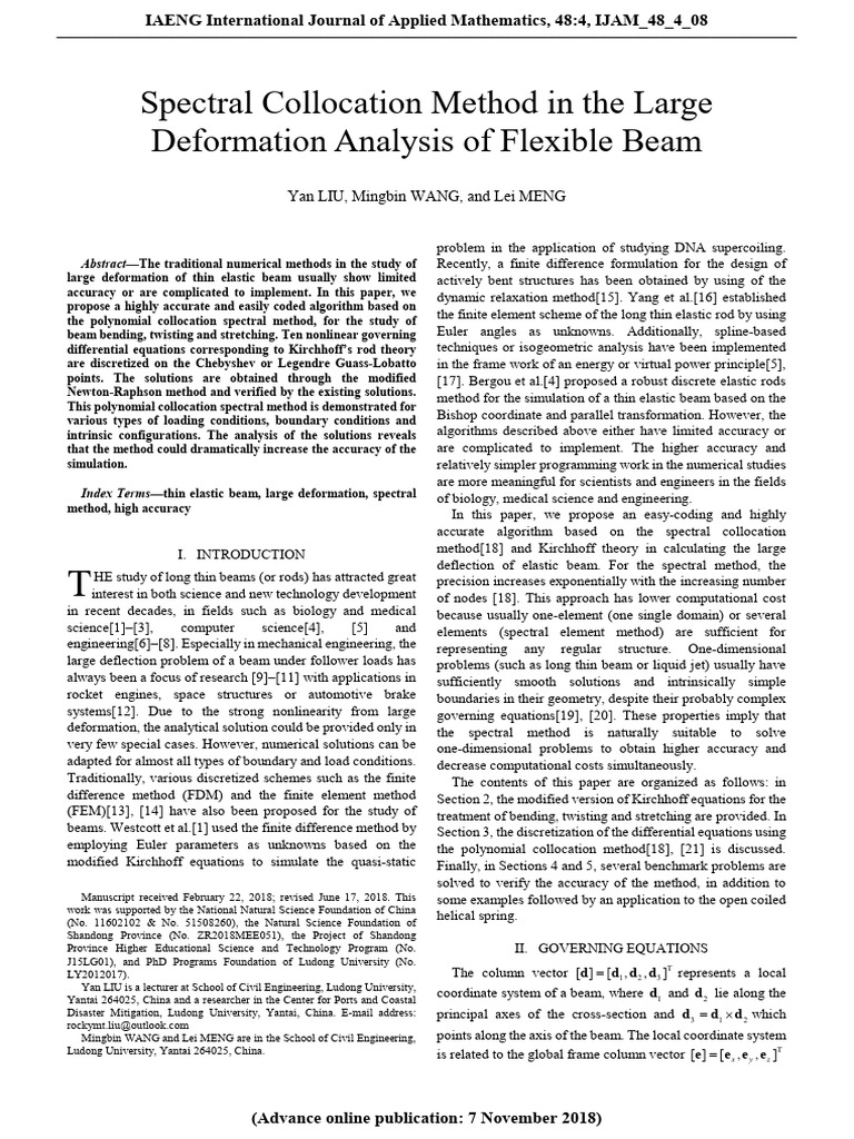 Spectral Method for Beam Deformation Analysis | PDF | Finite Element ...
