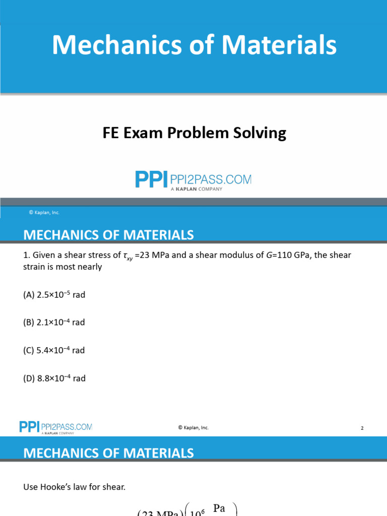 Mechanics of Materials Exam Problems | PDF | Strength Of Materials ...