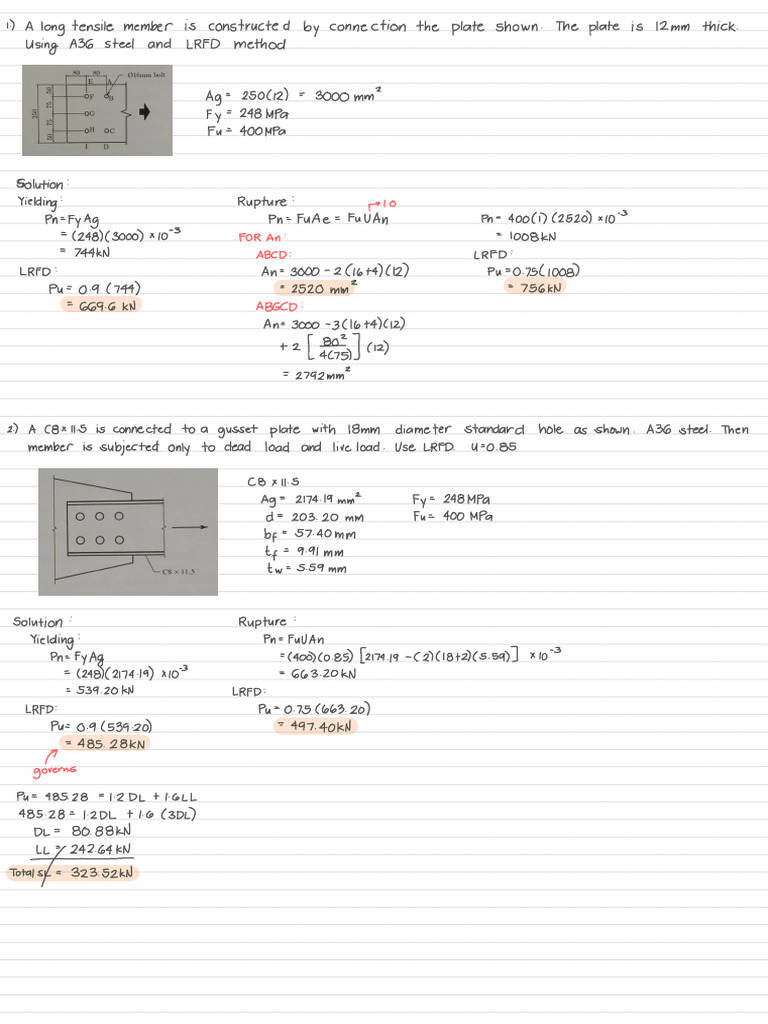 Steel Midterm Solution | PDF
