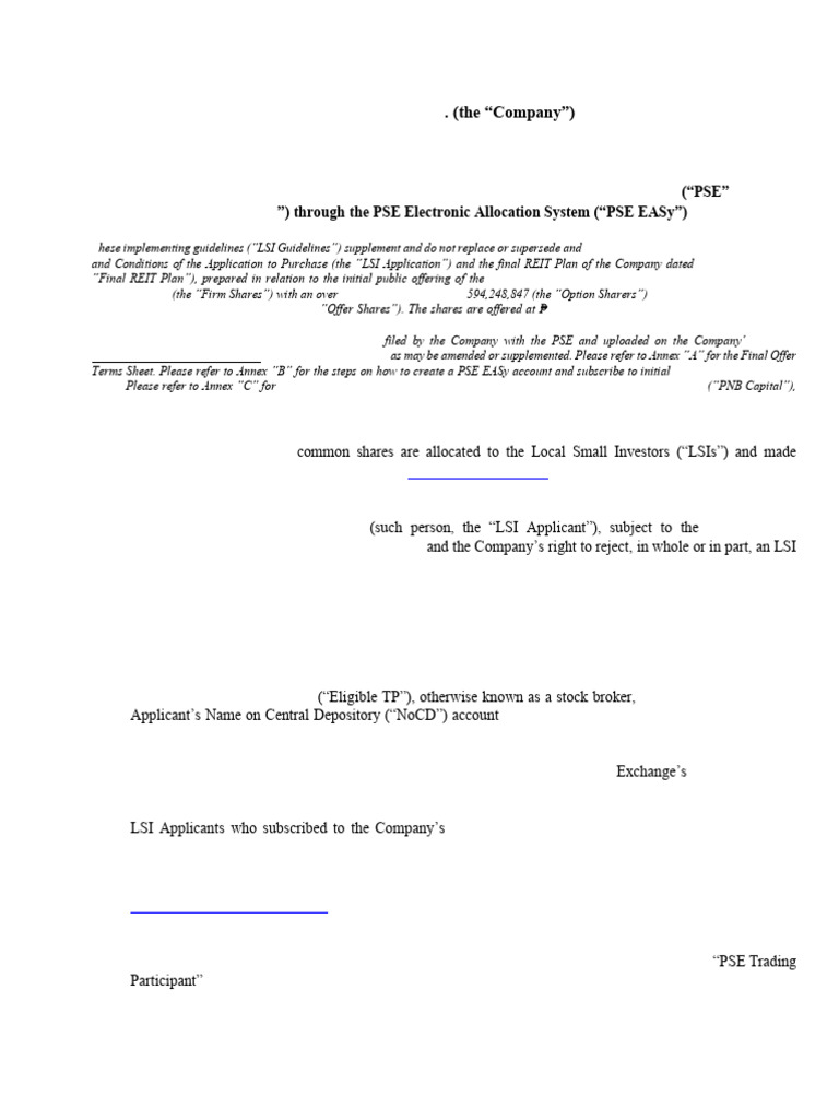 DDMP REIT IPO Guidelines for Local Investors | PDF | Dividend | Option ...