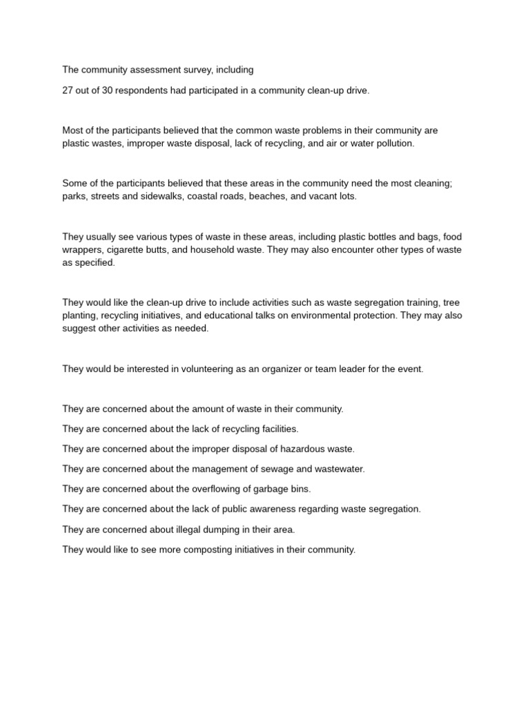 Community Waste Concerns and Solutions | PDF