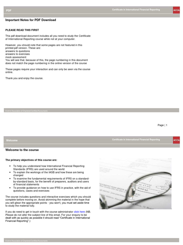 International Financial Reporting Course Guide | PDF | International ...