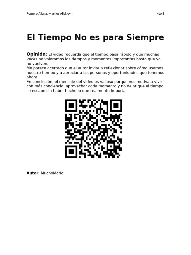 El Tiempo No Es Para Siempre | PDF