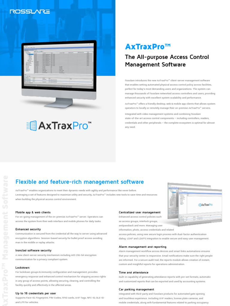 AxTraxPro™ Access Control Software | PDF | Access Control | Client ...
