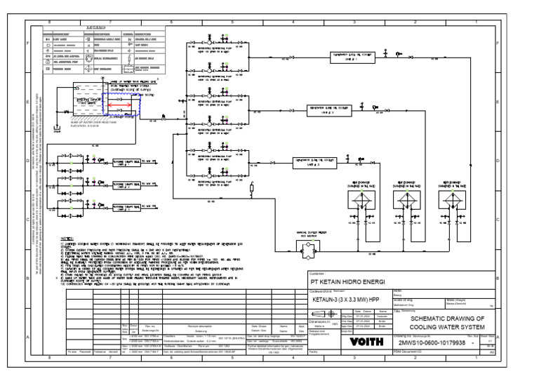 Cooling Water System Schematic Drawing | PDF