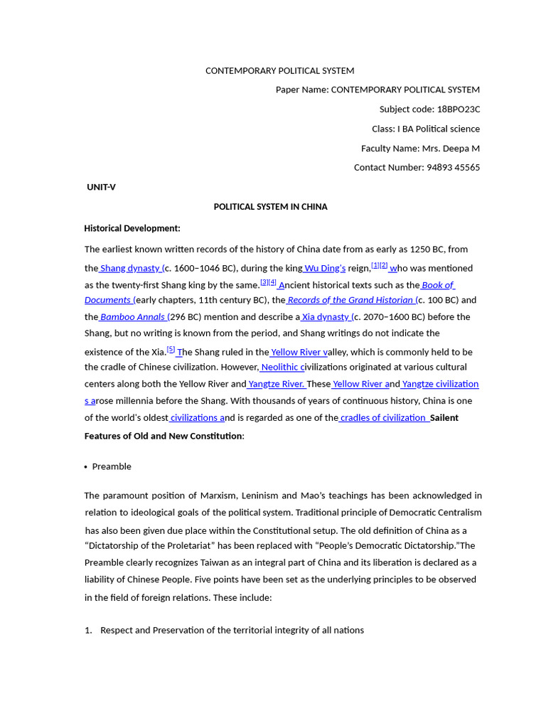 China | PDF | Government | Politics Of China