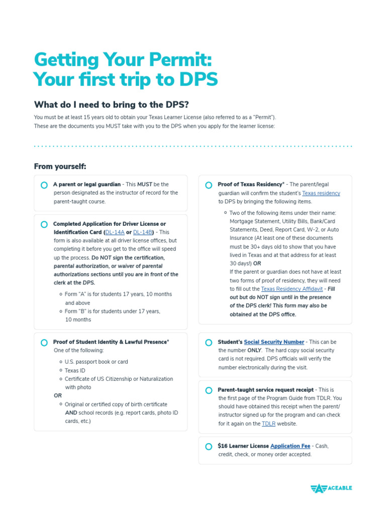 Texas Learner License Requirements | PDF | Identity Document ...