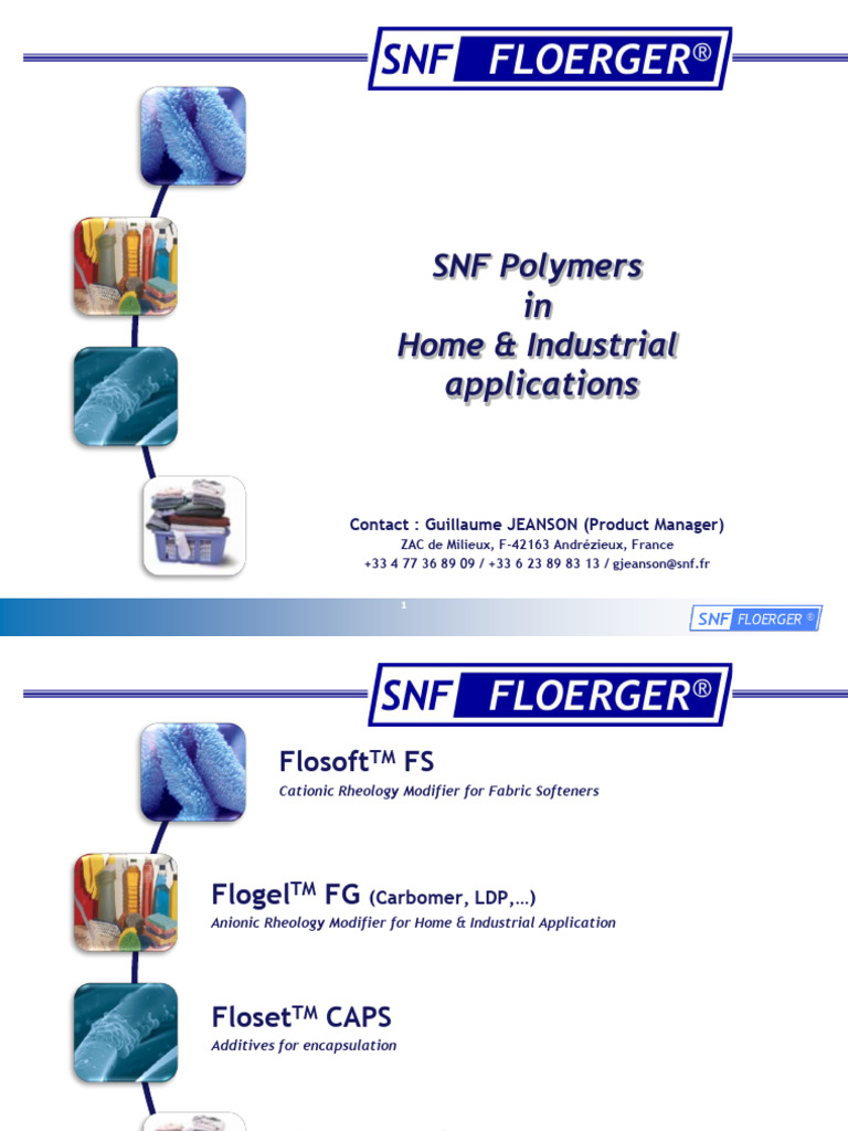 SNF Polymers: Home & Industrial Rheology Modifiers | PDF | Soft Matter ...
