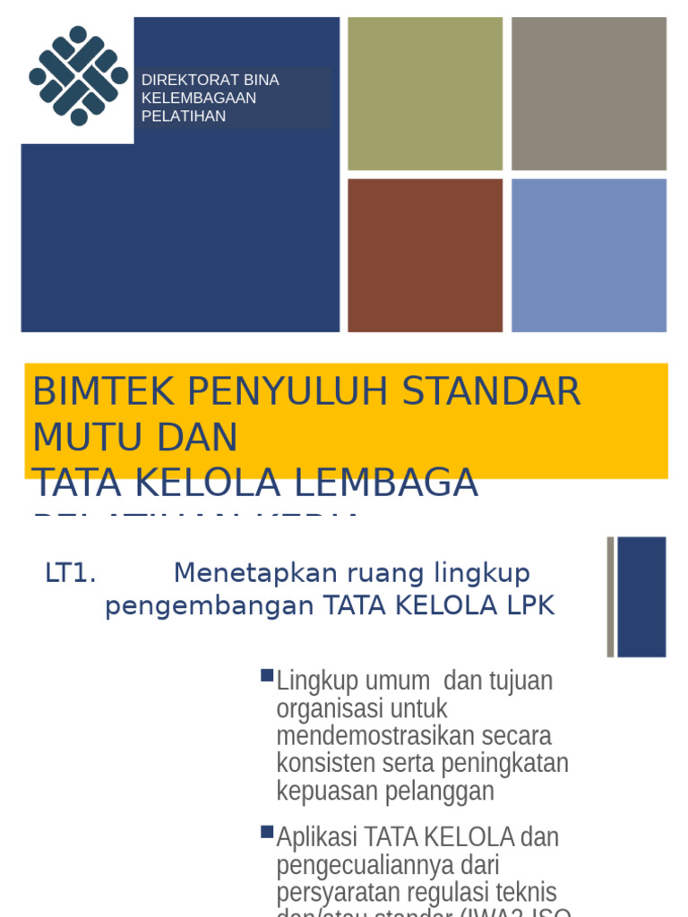 Tata Kelola Lembaga Pelatihan Kerja | PDF