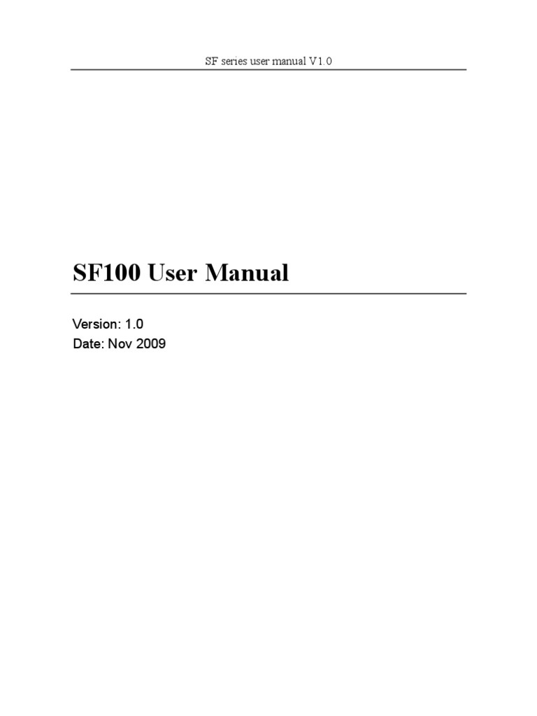 SF Series User Manual V1.0 | Access Control | Power Supply