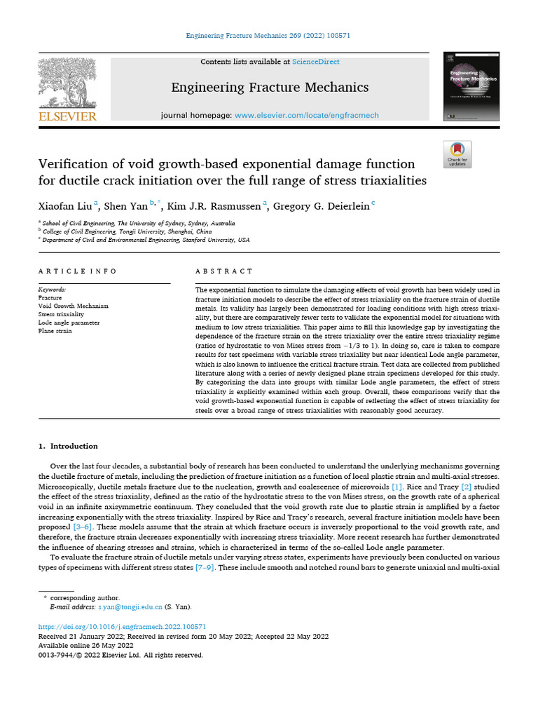 Void Growth Damage Function Validation | PDF