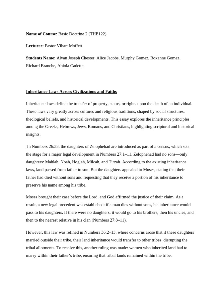 Inheritance Laws: A Comparative Study | PDF | Abrahamic Religions ...