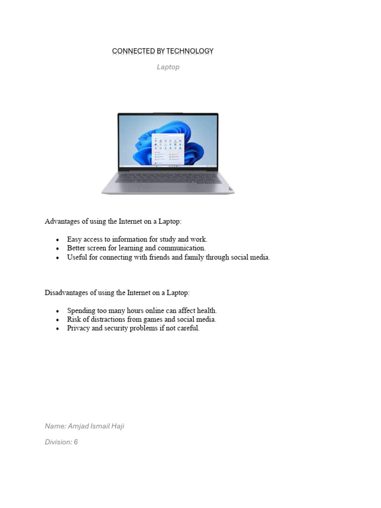Laptop: Connected by Technology | PDF