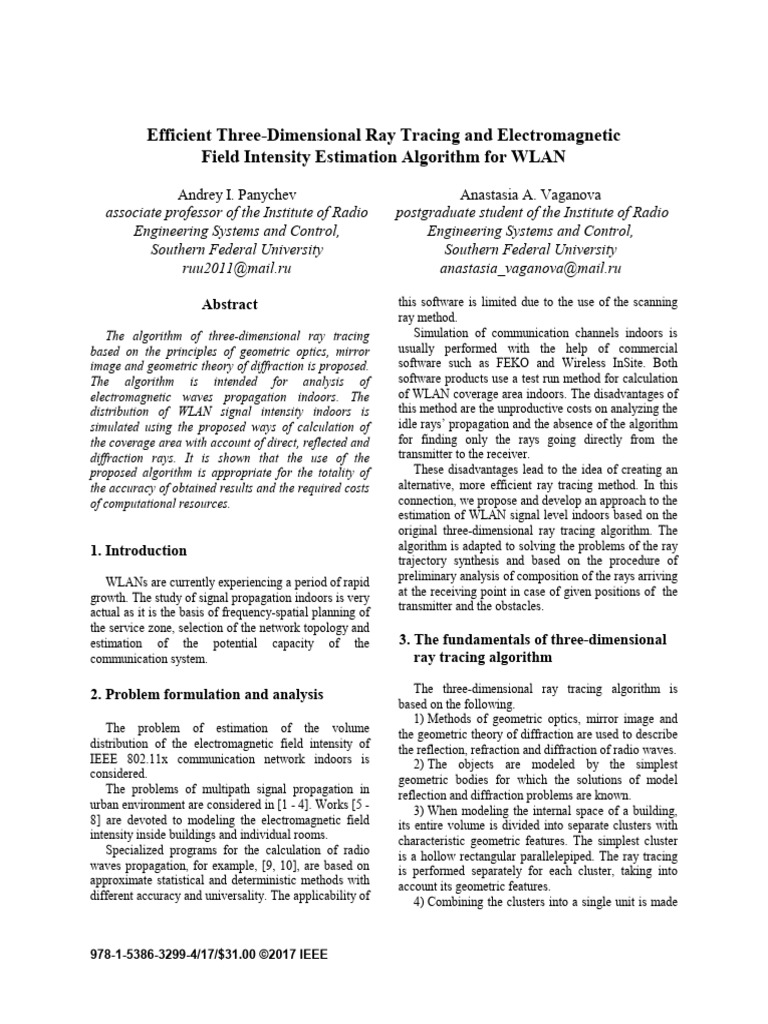 Efficient Three-Dimensional Ray Tracing and Electromagnetic Field ...