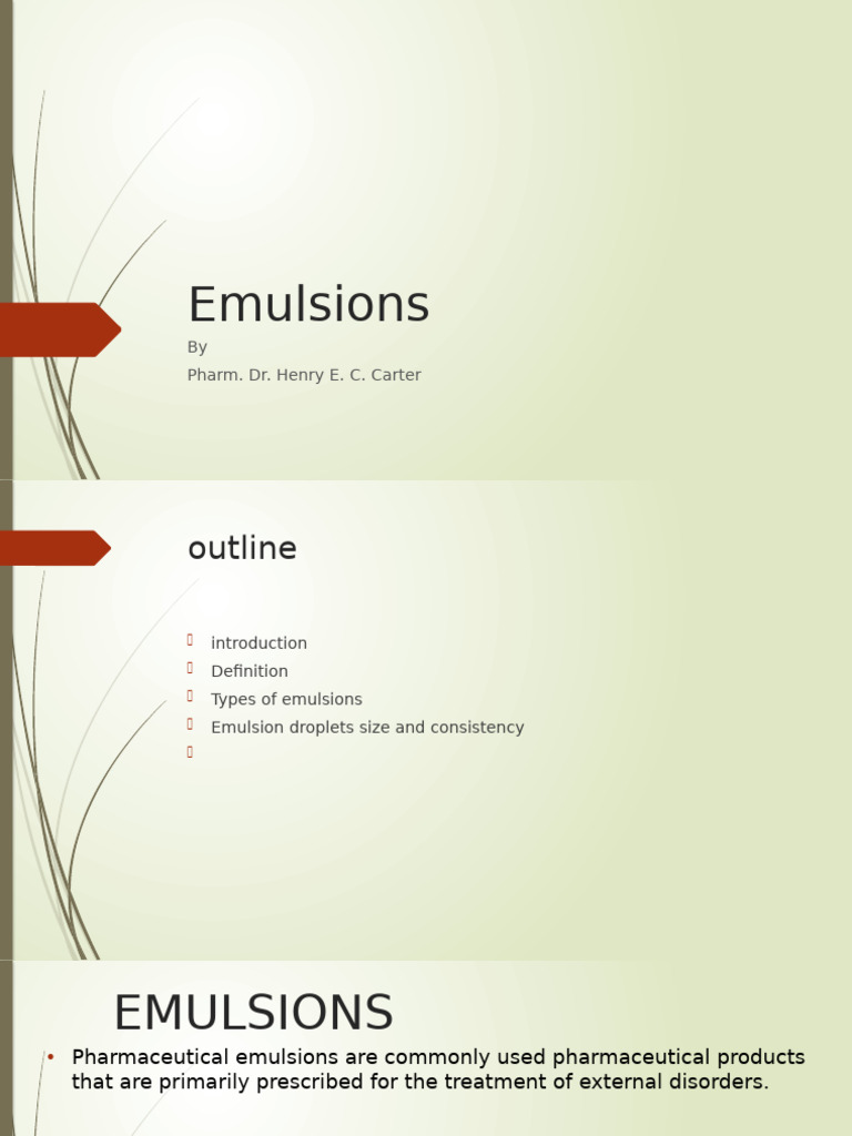 Understanding Pharmaceutical Emulsions | PDF | Emulsion | Surfactant