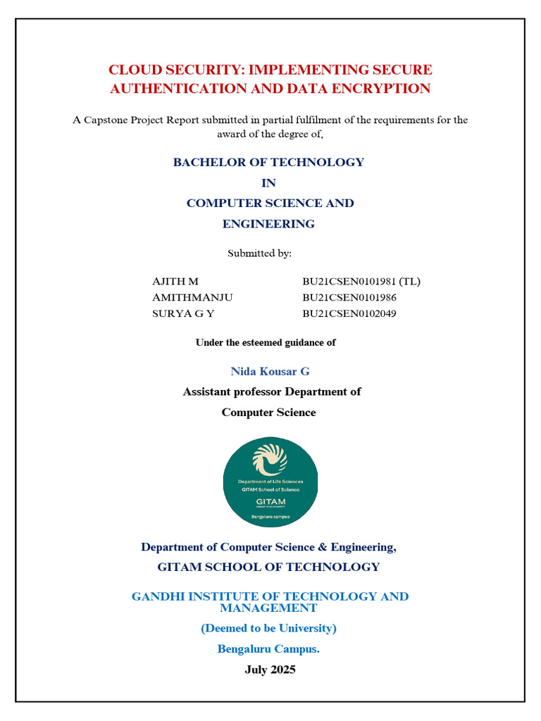 Cloud Security: JWT & AES Implementation | PDF | Security | Computer ...