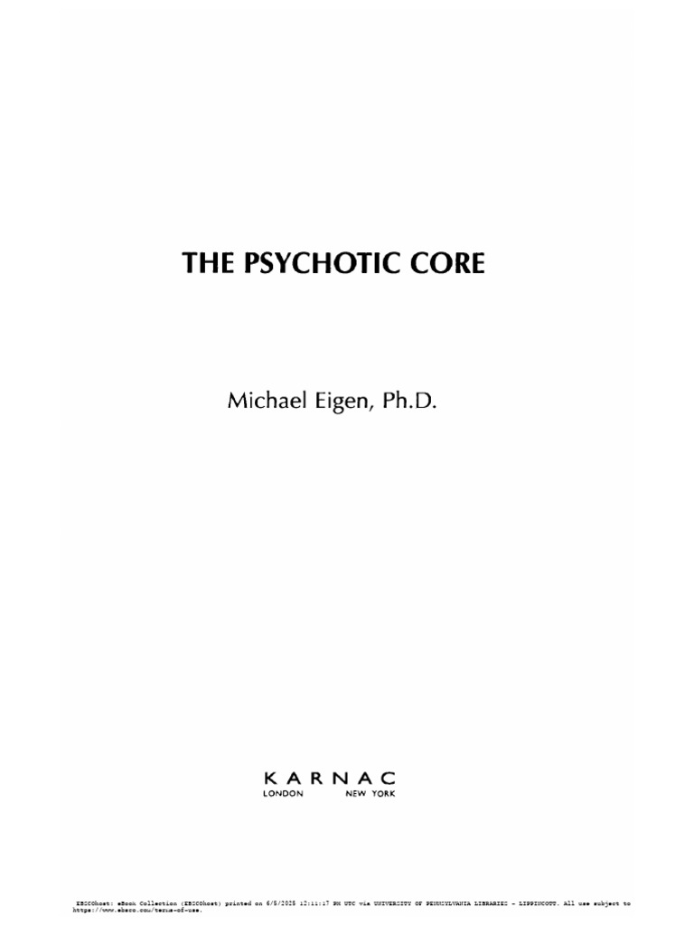 Understanding the Psychotic Core | PDF | Sigmund Freud | Psychoanalysis