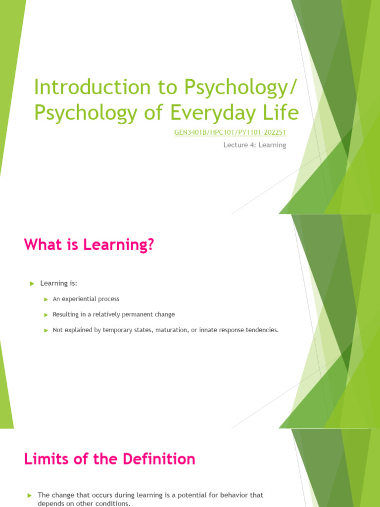Psychology of Learning: Key Concepts | PDF | Reinforcement | Classical ...