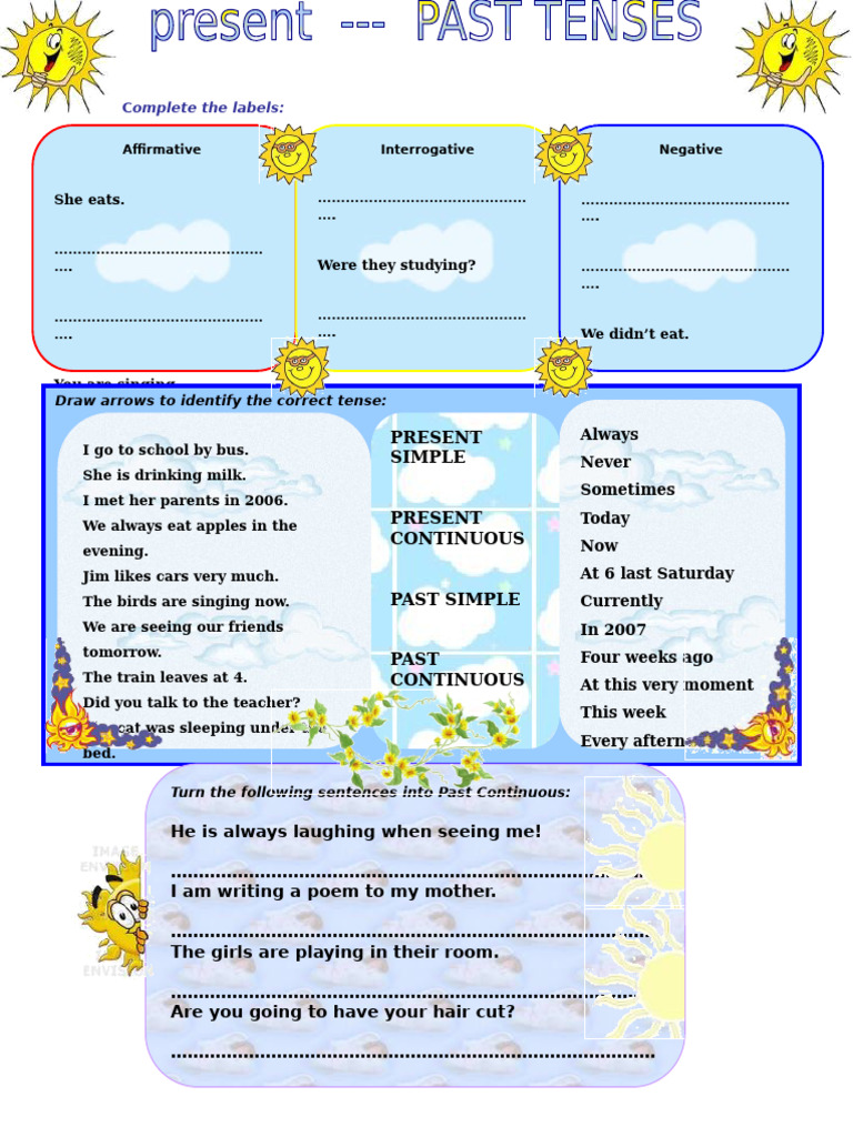 Week 15 Present and Past Tense Exercises 1 | PDF | Linguistic Typology ...