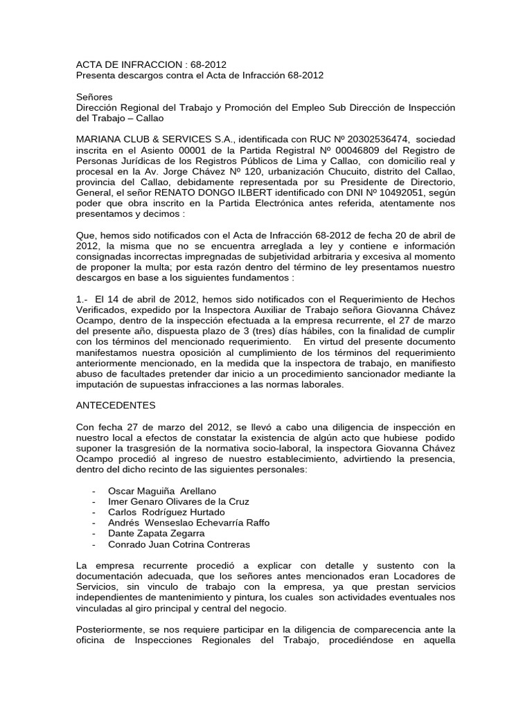 descargos-acta-infracci-n-68-2012-pdf-derecho-laboral-multa-pena
