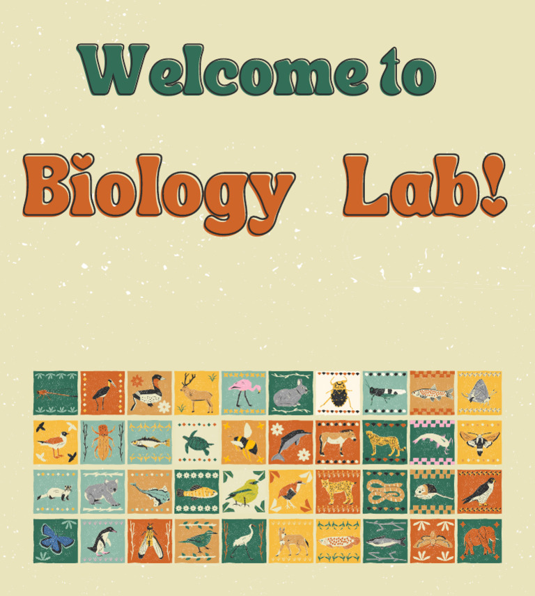 Brown and Orange Textured Riso Style Biology Class Card | PDF