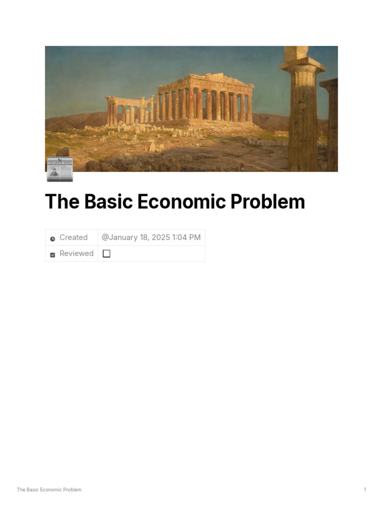 The Basic Economic Problem | PDF | Cost Of Living | Labour Economics