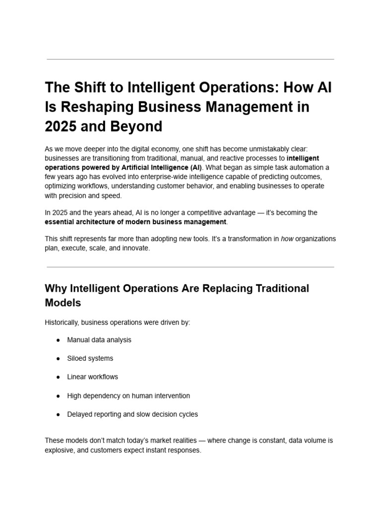 AI-Driven Business Operations 2025 | PDF | Artificial Intelligence ...
