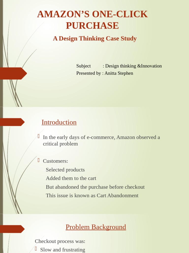 Amazon's One-Click Purchase Innovation | PDF | Design Thinking | E Commerce