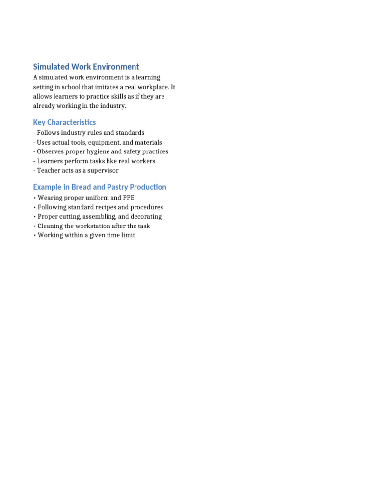 Simulated Work Environment in Education | PDF