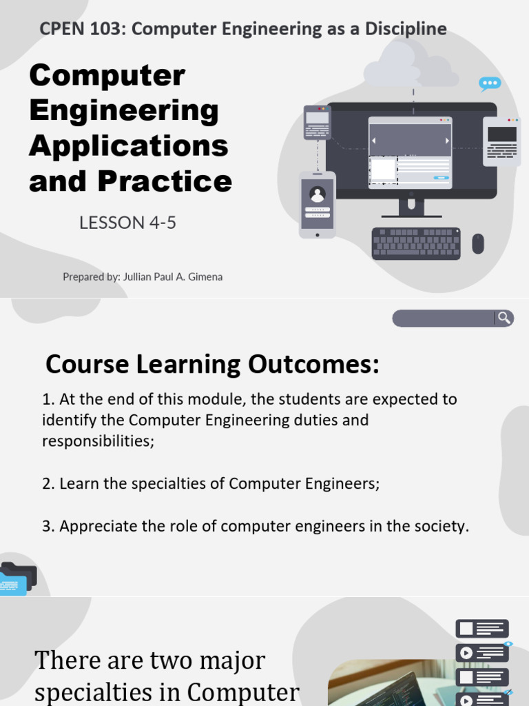 Computer Engineering Roles and Specialties | PDF | Computer Engineering ...