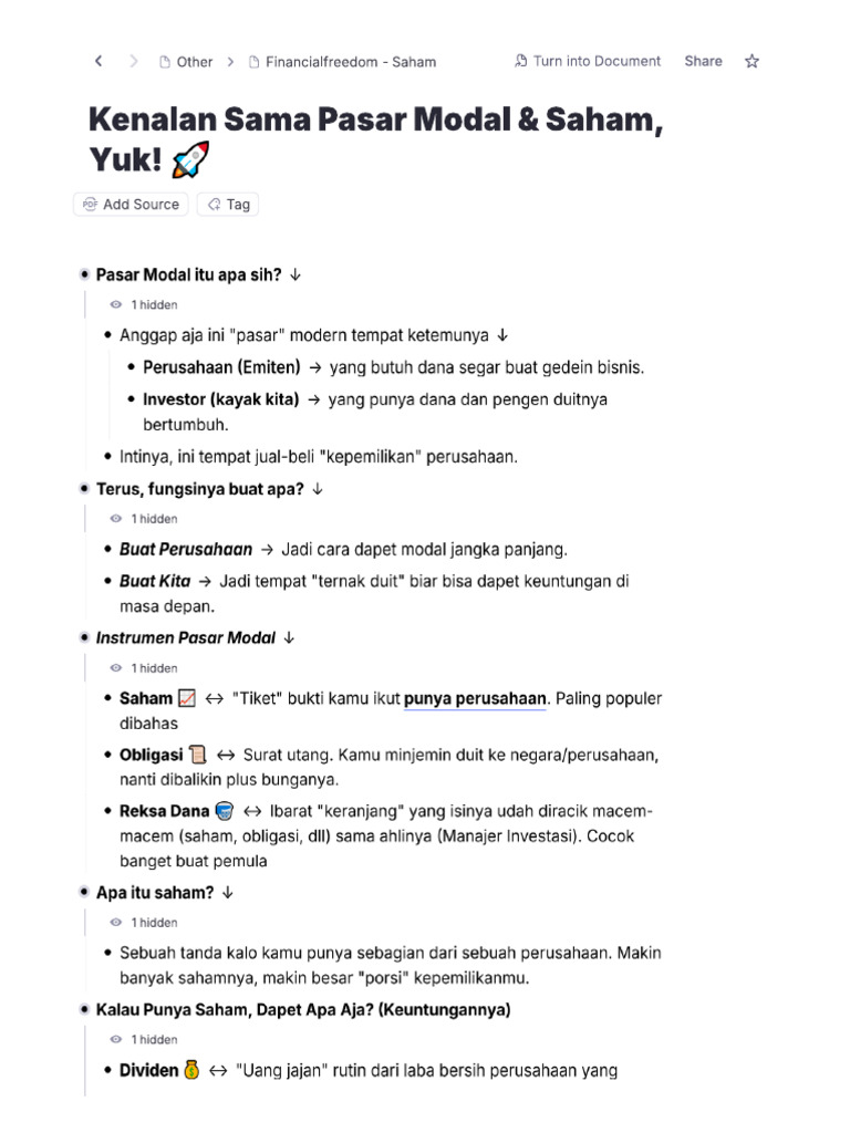 Kenalan Sama Pasar Modal & Saham, Yuk! ? | PDF