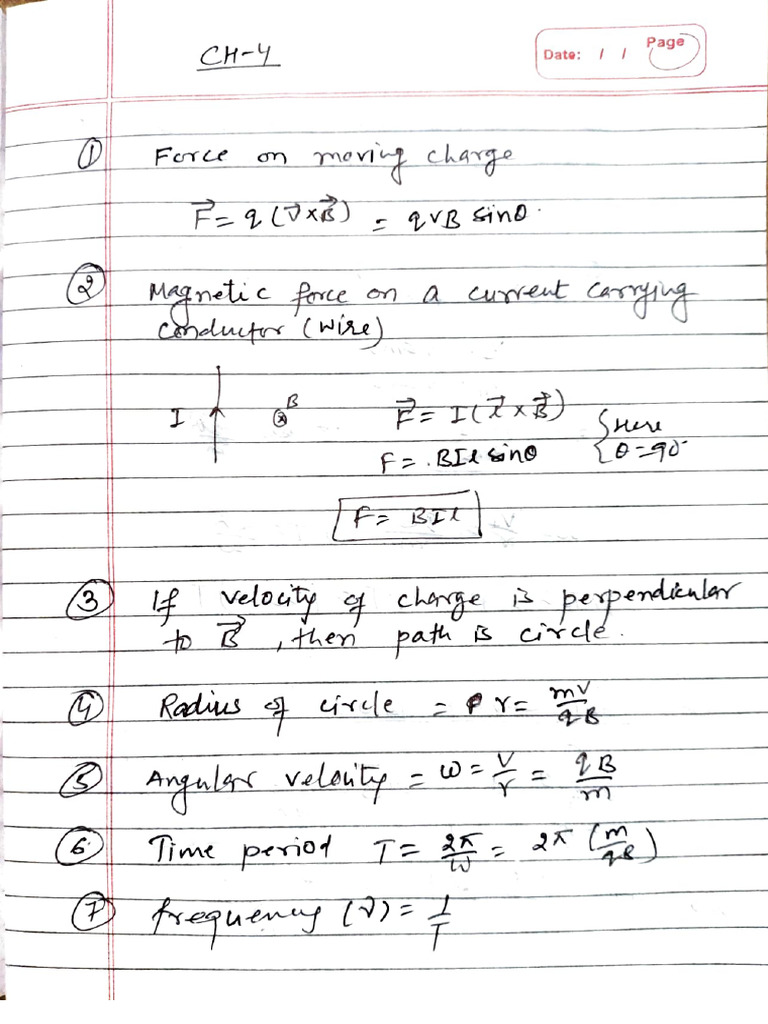 NCERT 12 Physics Part 2 CH - 4 Formula | PDF
