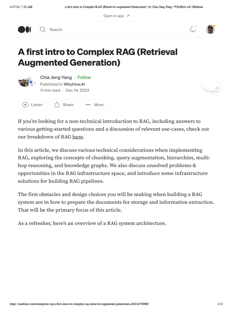 Introduction to Complex RAG Systems | PDF | Cognitive Science ...