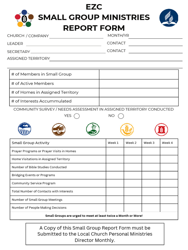 Small Group Ministries Monthly Report | PDF