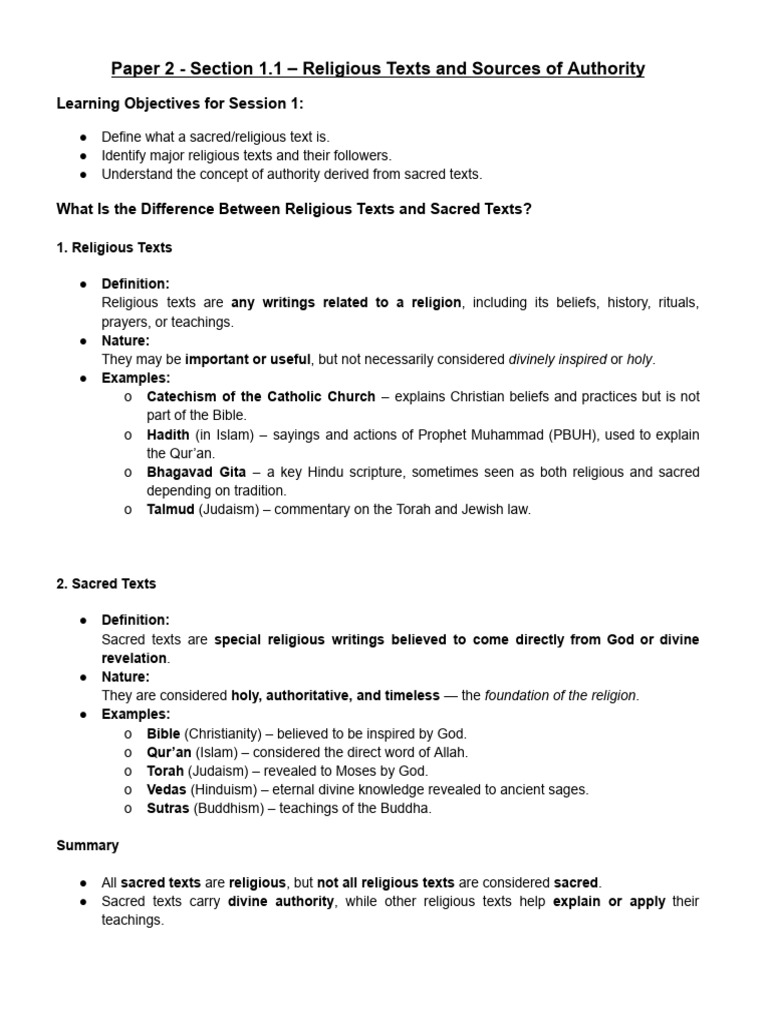 Understanding Religious Texts and Authority | PDF | Revelation ...
