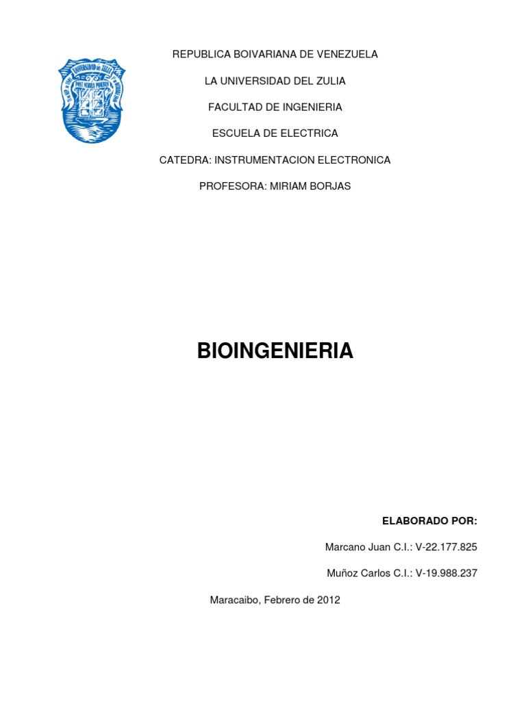 Bio Ingenieria | PDF | Ingeniería biológica | Ingeniería Biomédica