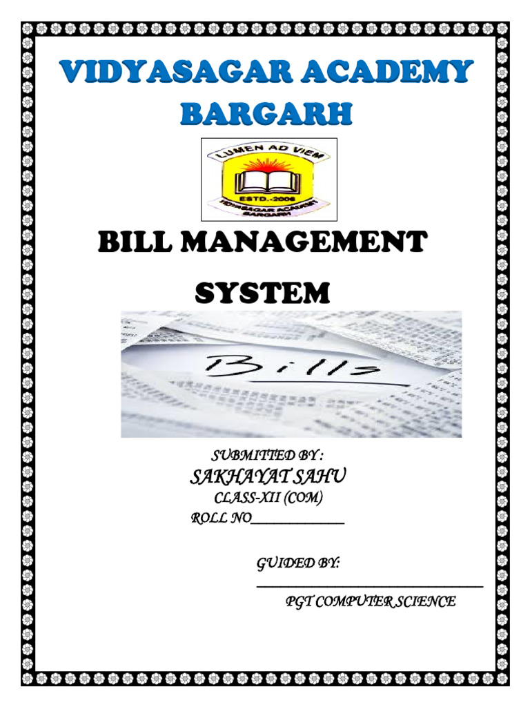 Bill Management System Project Overview | PDF | Databases | Table ...