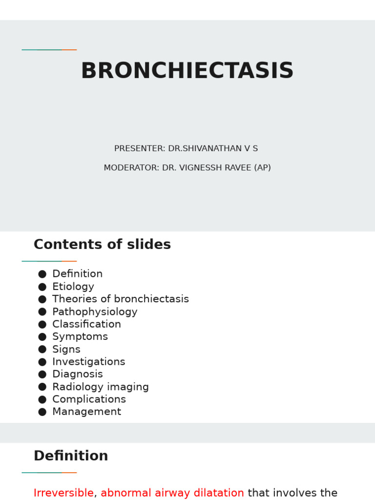 Understanding Bronchiectasis: Causes & Management | PDF | Respiratory ...