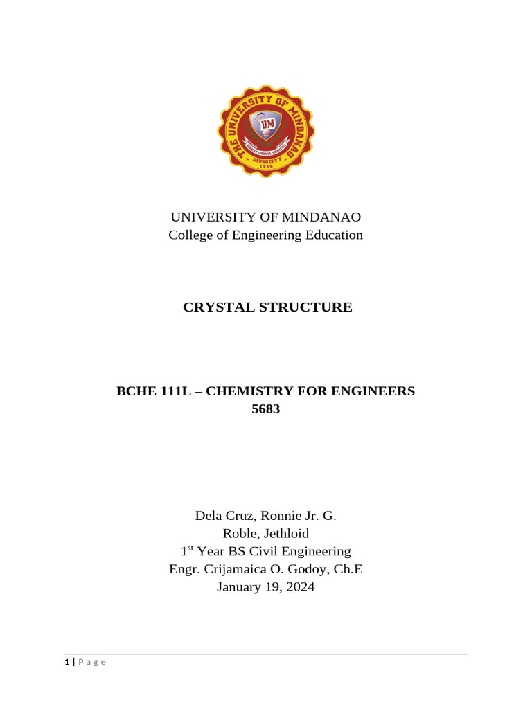 Understanding Crystal Structures in Engineering | PDF | Crystal ...