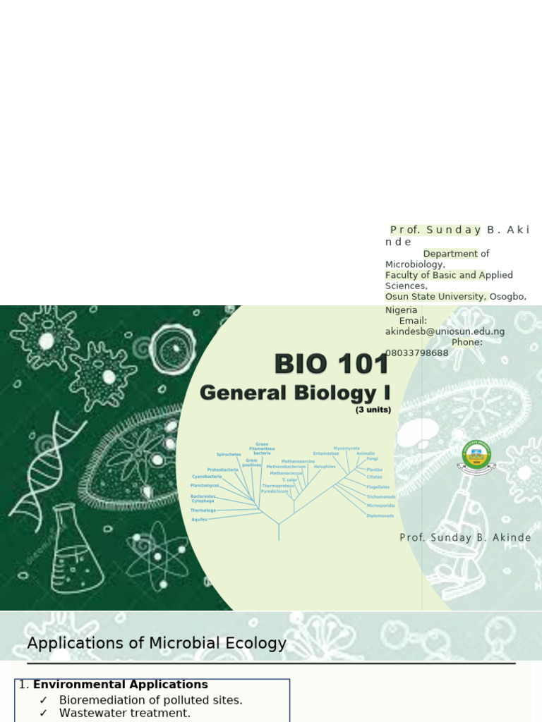 BIO 101 - General Biology 1 November 2024 | PDF