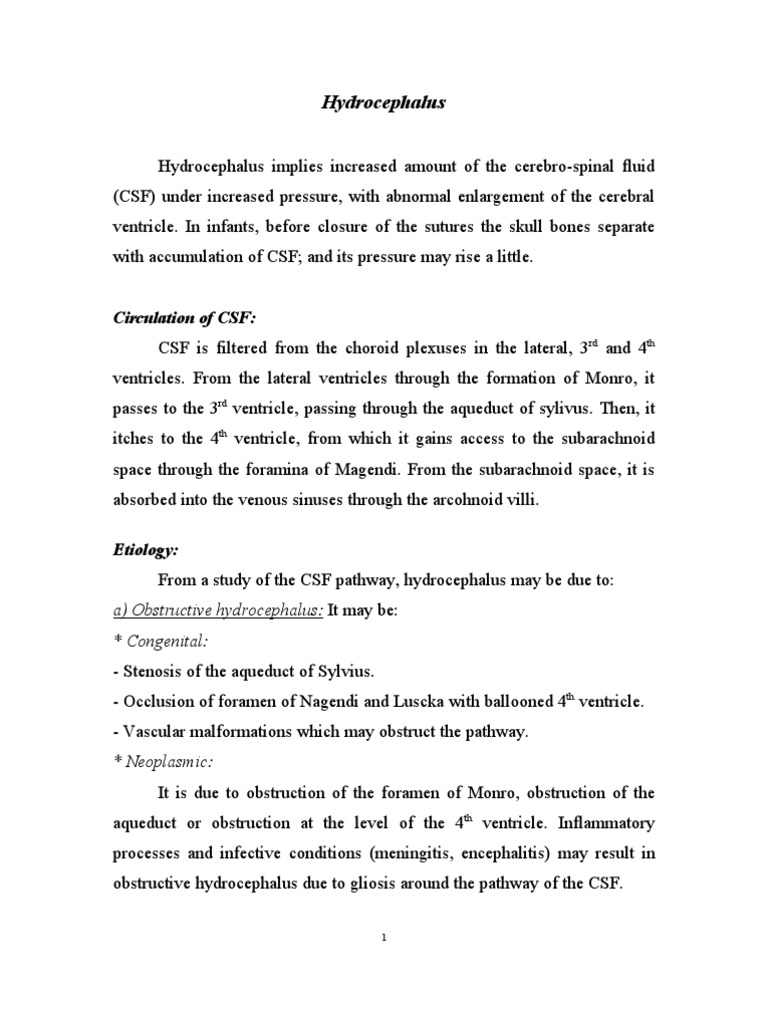 9a Hydrocephalus | PDF | Cerebrospinal Fluid | Nervous System