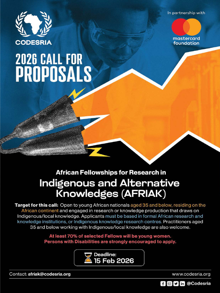 2026 AFRIAK Fellowship Call for Proposals | PDF | Traditional Knowledge ...