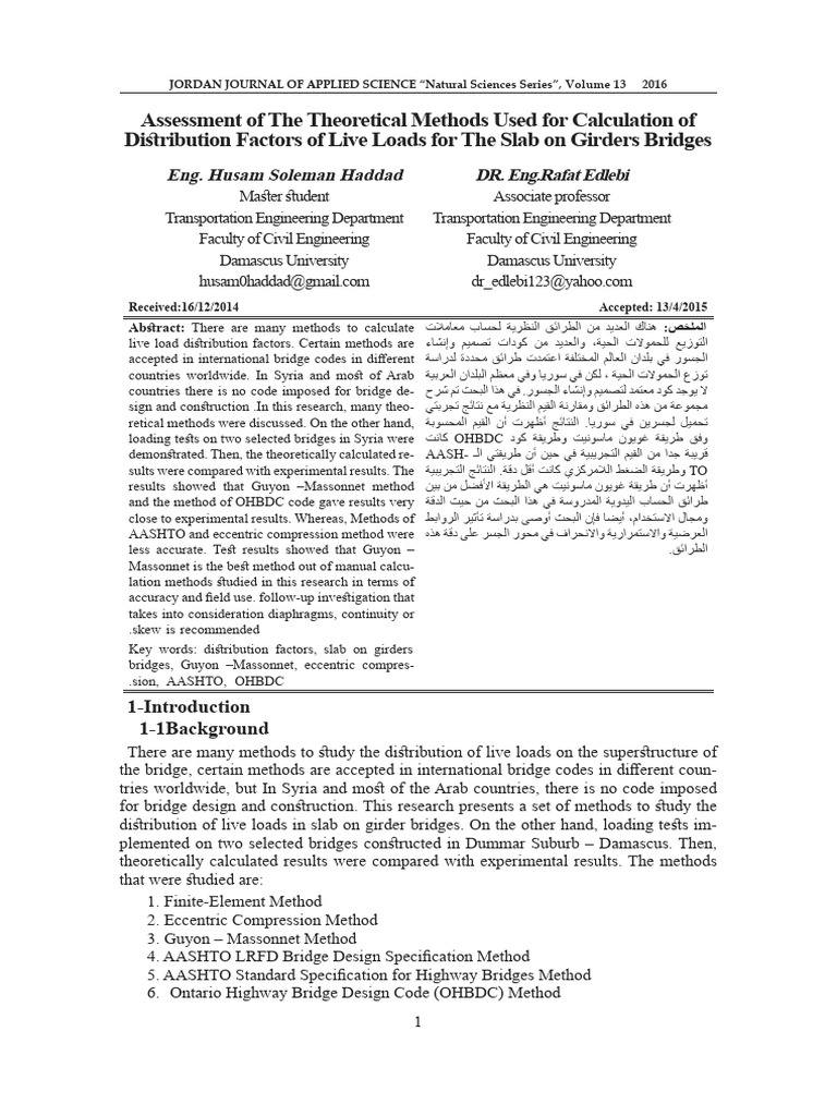 Live Load Distribution Factors in Bridges | PDF | Bending | Bridge