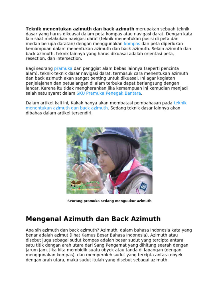 Teknik Menentukan Azimuth dan Back Azimuth | PDF