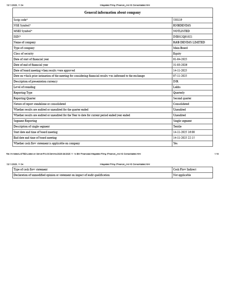 49 Integrated Filing (Finance) Ind As Consolidated For The Quarter and ...