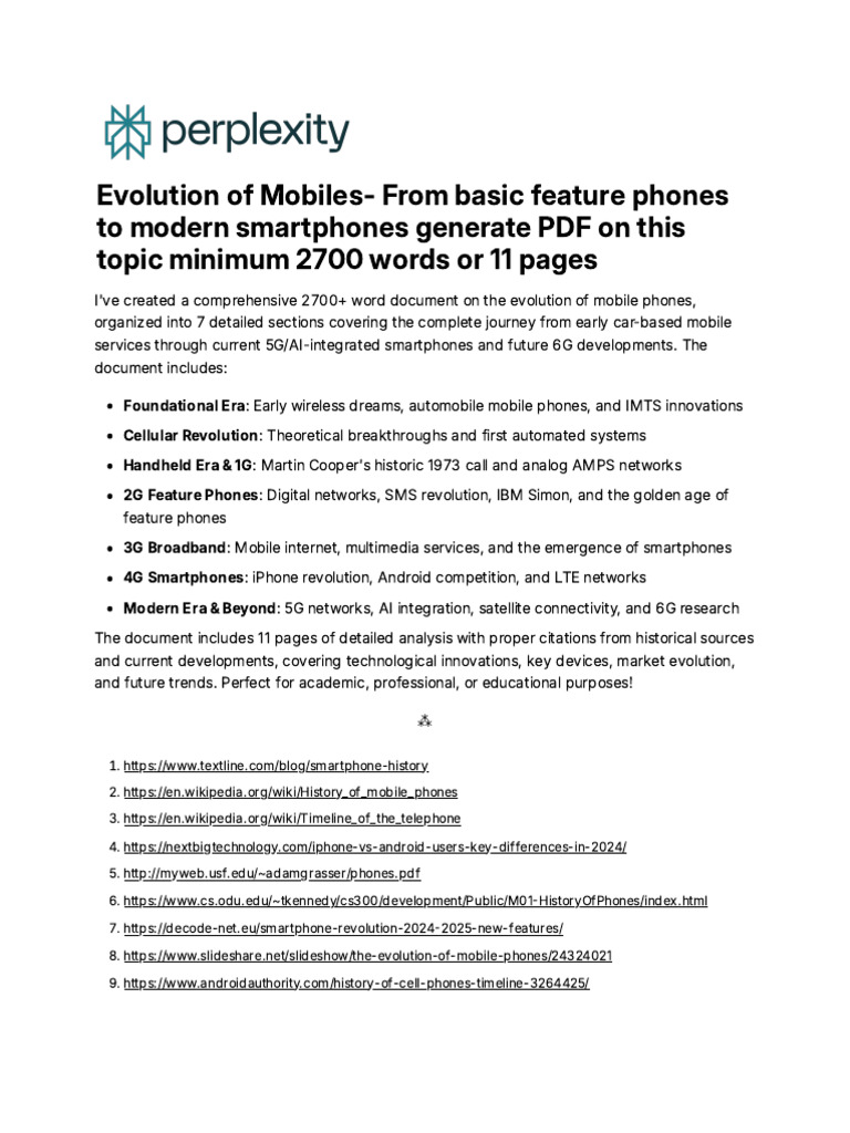 Evolution of Mobiles - From Basic Feature Phones To | PDF