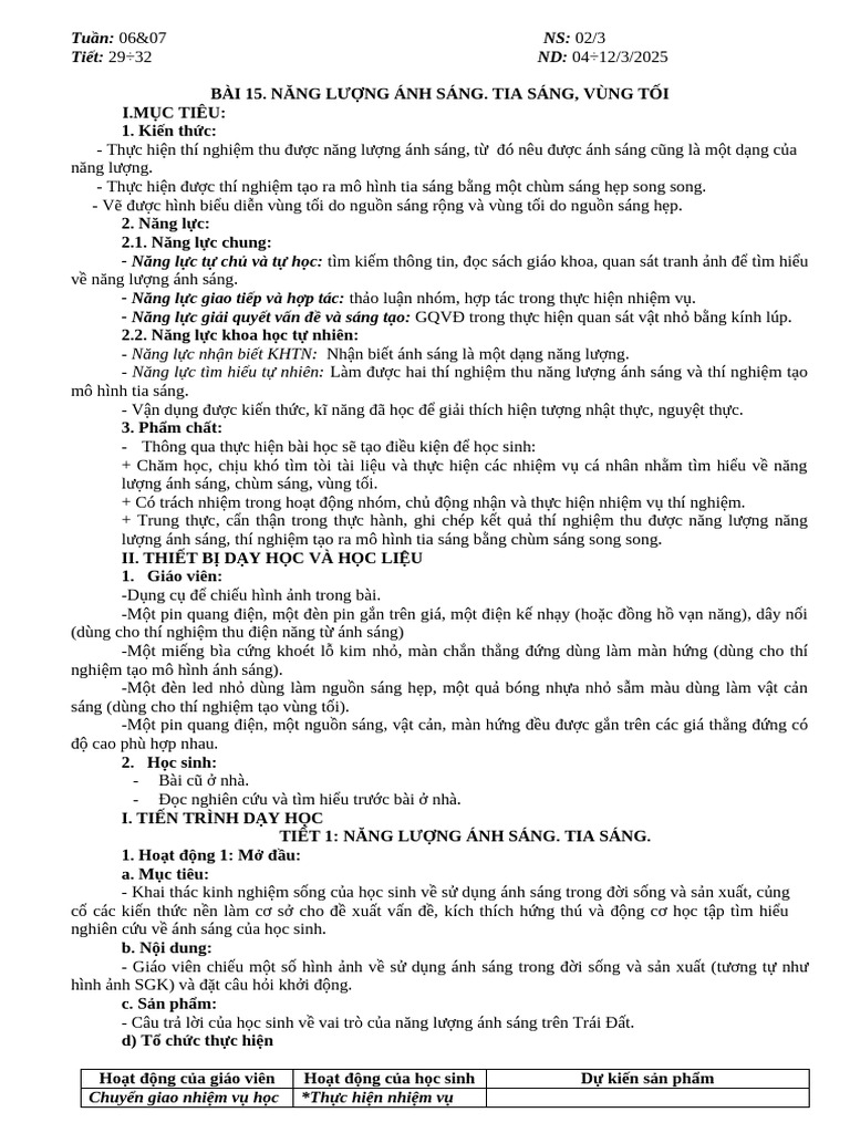 Bài 15 Năng Lư NG Ánh Sáng | PDF