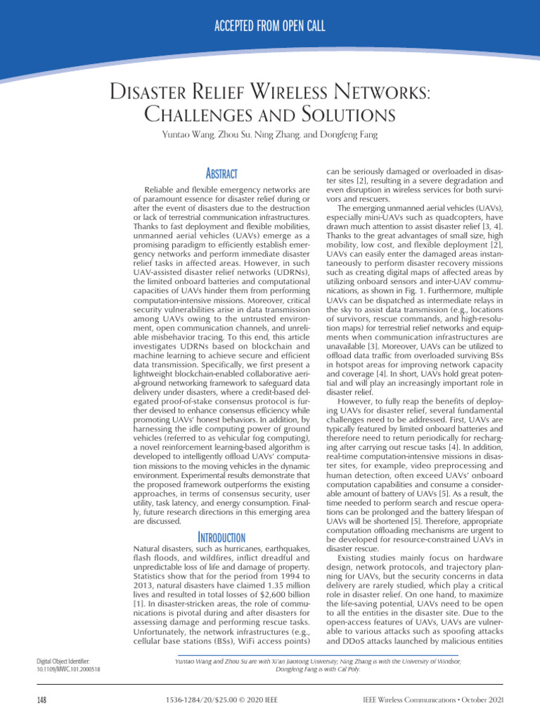 Disaster Relief Wireless Networks Challenges and Solutions | PDF ...