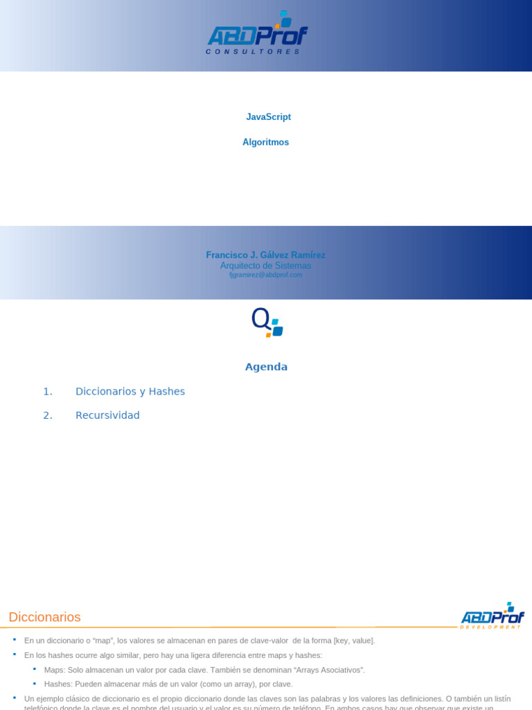 00 JavaScript Algoritmos | PDF | Recursividad | Diccionario